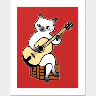 Cat Playing Guitar | Funny Cat Posters and Art